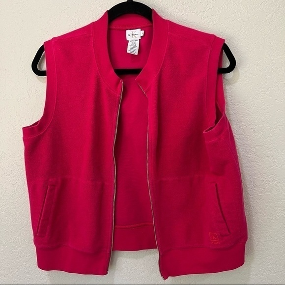 calvin Klein Jeans neon pink vest sweater, pockets, M - Picture 3 of 10